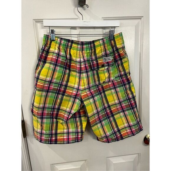 Polo Ralph Lauren Yellow Easter Plaids Bostd Shorts Swim Trunks sz EUC - Picture 4 of 6